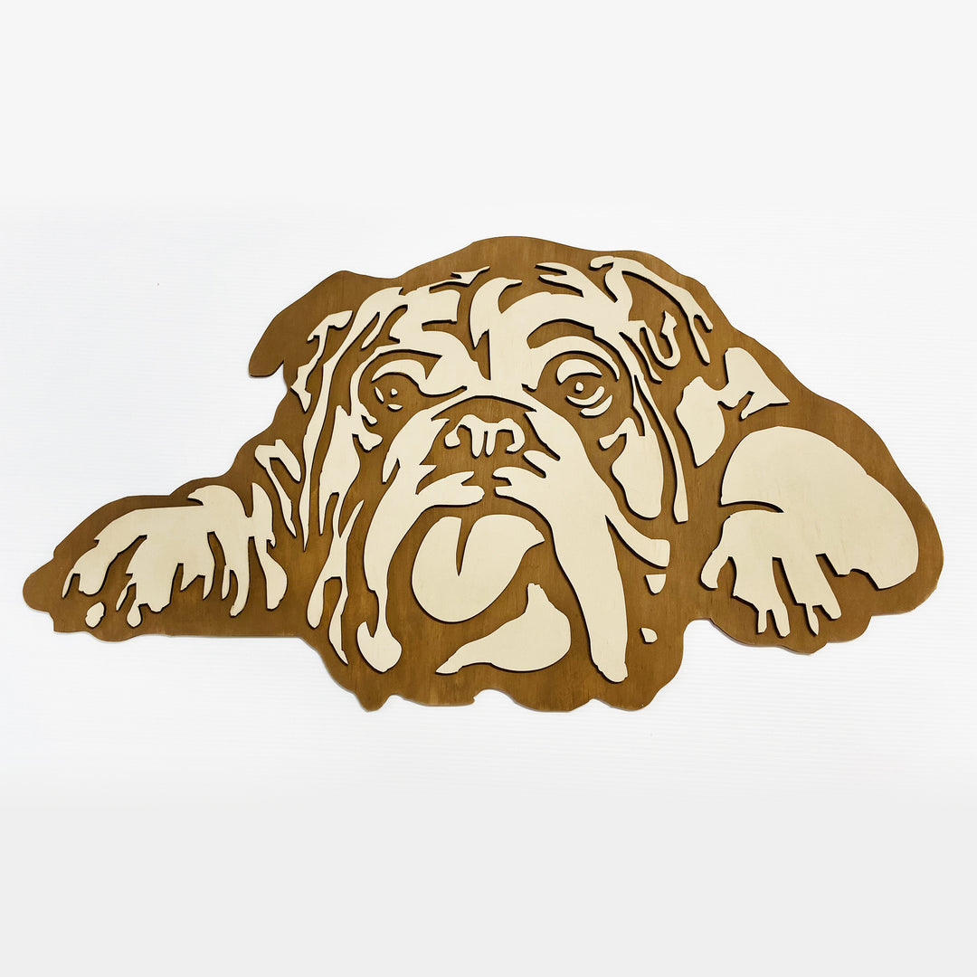 Bulldog wall art layered