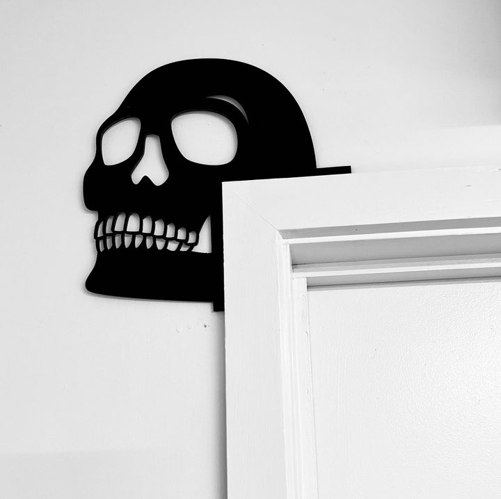 Skull door trim art | Halloween decor | Wall art ideal for renters