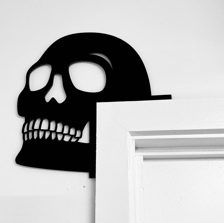 Skull door trim art | Halloween decor | Wall art ideal for renters