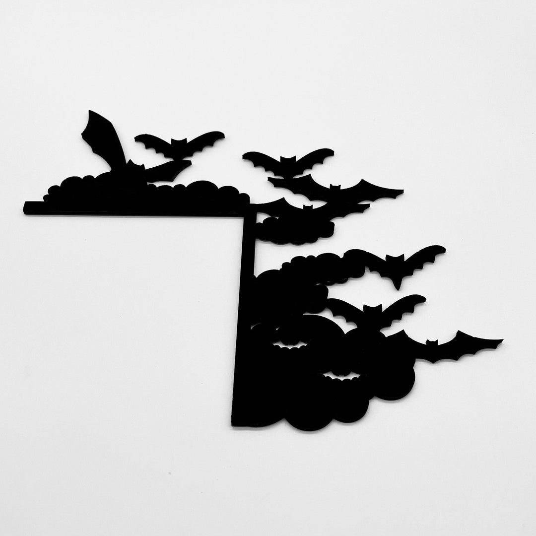 Bats in clouds door trim art