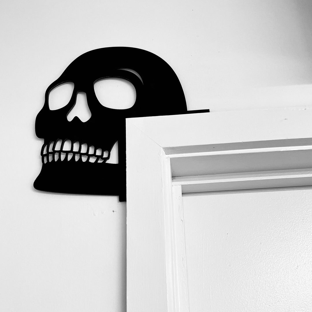 Skull door trim art | Halloween decor | Wall art ideal for renters