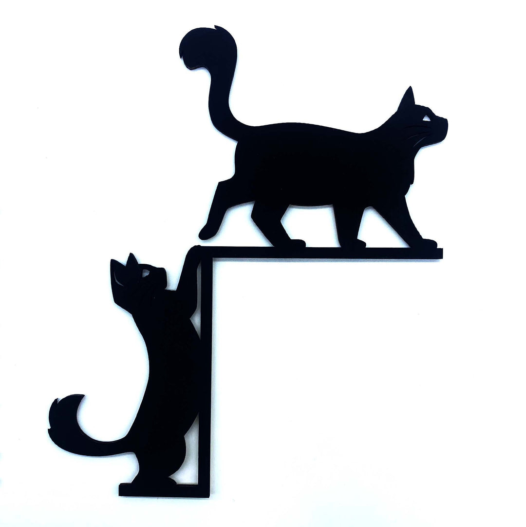 Black Cat door or window trim art, home decor, Black cat wall art