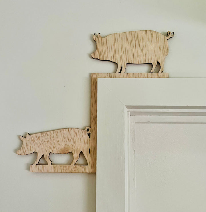 Pig Window or Door Trim , Pig Wall Art, Pig Home Decor