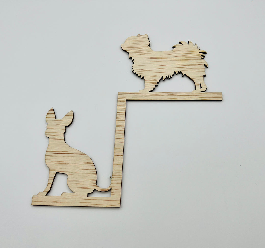 Long Hair and Short Hair Chihuahua decorative door trim.  Made from natural timber.